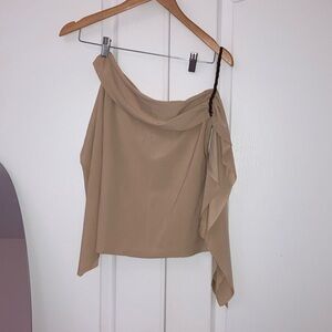 Tan Blouse with one strap